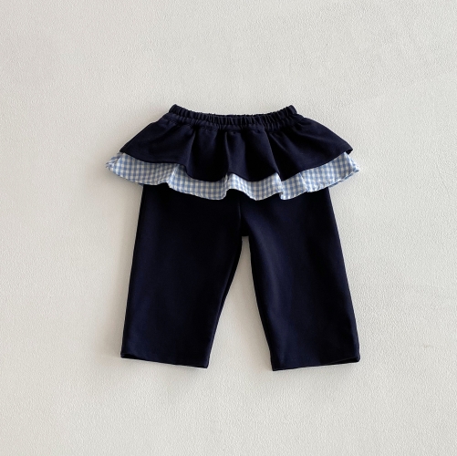 2025 Autumn Infant Baby Girls Long Sleeves Plaid Single Breasted Shirt with Pants Sets Wholesale