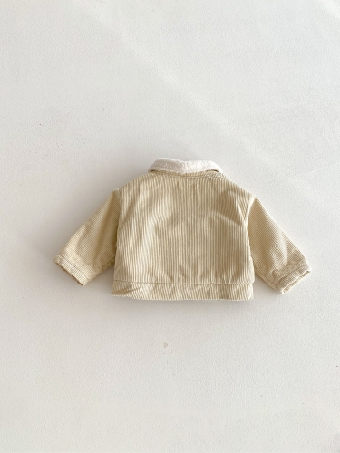 New Arrival Winter Infant Baby Unisex Fleece-line Warm Long Sleeves Corduroy Coat Wholesale