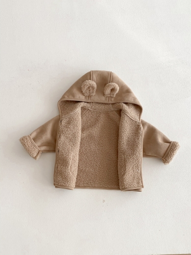 New Arrival Autumn and Winter Infant Baby Unisex Fluffy Warm Long Sleeves Hooded Coat Wholesale