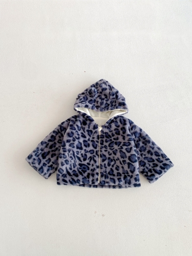 New Arrival Winter Infant Baby Kids Fluffy Warm Long Sleeves Leopard Coat Wholesale