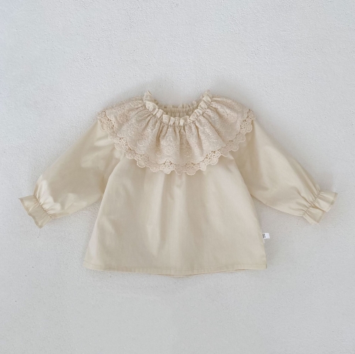 New Arrival Spring Baby Kids Girls Long Sleeves Flowers Pattern Top for Stylish Girls Wholesale