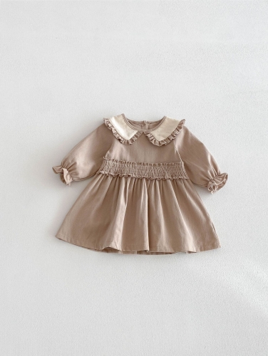 Spring and Autumn Infant Baby Girls Color Patchwork Long Sleeves One Piece Dress Wholesale Spring and Autumn Infant Baby Girls Color Patchwork Long Sleeves One Piece Dress Wholesale