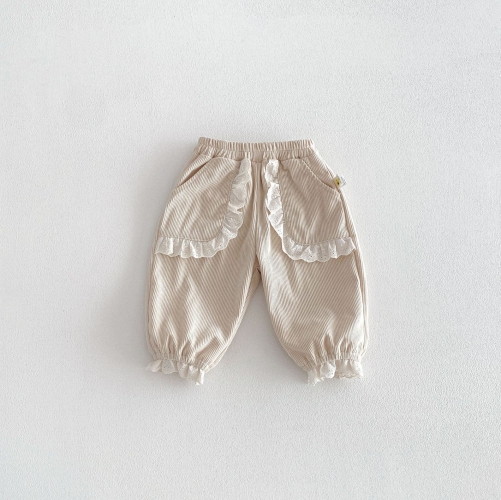 2026 Spring and Autumn New Arrival Baby Kids Girls Flowers Pattern Color Patchwork Pants Wholesale