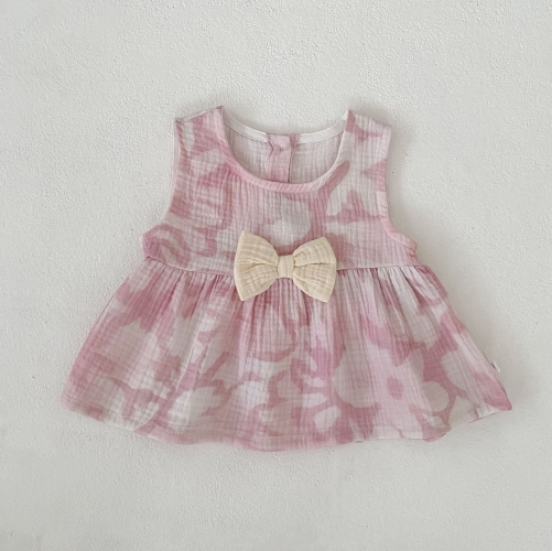 2026 Summer Infant Baby Kids Girls Sleeveless Tie Dye Top Vest with Plain Shorts Sets Wholesale