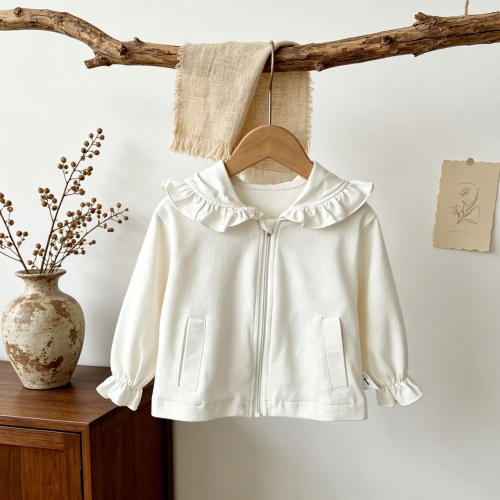 New Arrival Spring and Summer Baby Kids Girls Long Sleeves Solid Color Coat Wholesale