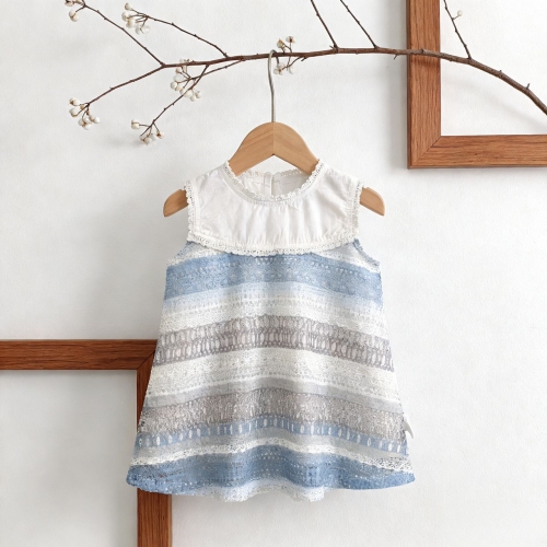 Summer Infant Baby Girls Cute Striped Pattern Sleeveless One Piece Dress Wholesale Summer Infant Baby Girls Cute Striped Pattern Sleeveless One Piece Dress Wholesale
