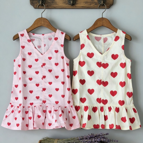 Summer Infant Baby Girls Cute Hearts Pattern Sleeveless One Piece Dress Wholesale Summer Infant Baby Girls Cute Hearts Pattern Sleeveless One Piece Dress Wholesale