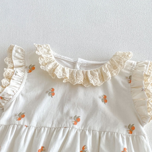 Summer Infant Baby Girls Fruits Pattern Sleeveless One Piece Stylish Onesies Wholesale