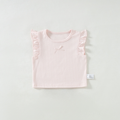 New Arrival Summer Infant Baby Girls Solid Color Sleeveless Top Vest Wholesale
