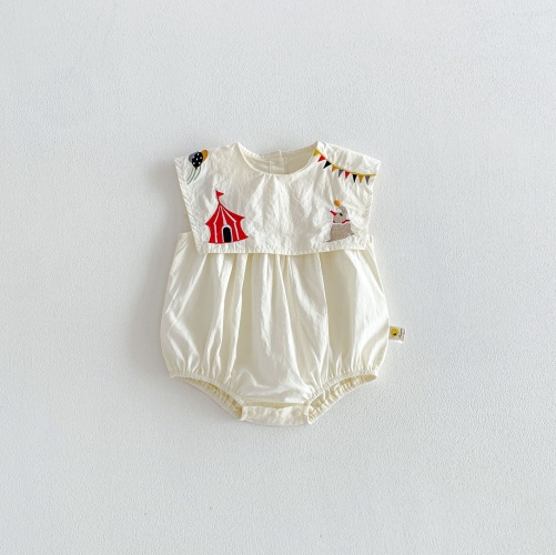 Summer Infant Baby Girls Cute Cartoon Pattern Crew Neck Sleeveless One Piece Onesies Wholesale Summer Infant Baby Girls Cute Cartoon Pattern Crew Neck Sleeveless One Piece Onesies Wholesale