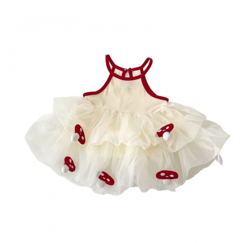 Summer Infant Baby Girls Cute Mushrooms Pattern Sleeveless One Piece Dress Wholesale