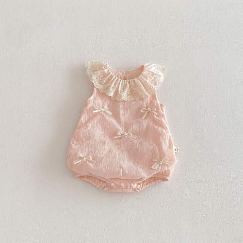 Summer Infant Baby Girls Cute Butterfly-bows Pattern Sleeveless One Piece Onesies Wholesale