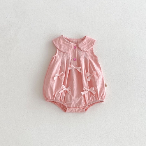 Summer Infant Baby Girls Cute Butterfly-bows Pattern Sleeveless One Piece Onesies Wholesale