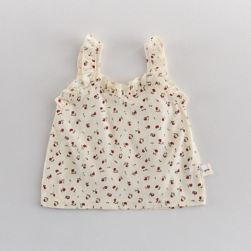 New Arrival Summer Infant Baby Girls Flowers and Fruits Pattern Sleeveless Vest Wholesale