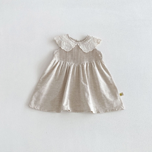 Summer Infant Baby Girls Cute Flowers Pattern Collar Sleeveless Dress Wholesale Summer Infant Baby Girls Cute Flowers Pattern Collar Sleeveless Dress Wholesale