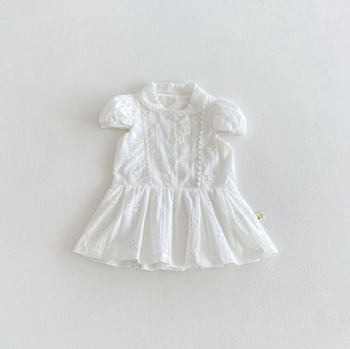 Summer Infant Baby Girls Cute Flowers Pattern Short Sleeves Dress Wholesale Summer Infant Baby Girls Cute Flowers Pattern Short Sleeves Dress Wholesale