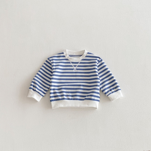 New Arrival Spring and Autumn Baby Kids Unisex Long Sleeves Striped Pattern Pullover Wholesale