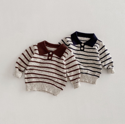 New Arrival Spring and Autumn Baby Kids Unisex Long Sleeves Striped Pattern Sweater Wholesale New Arrival Spring and Autumn Baby Kids Unisex Long Sleeves Striped Pattern Sweater Wholesale