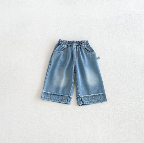 2026 Spring and Autumn New Arrival Baby Kids Girls Hearts Pattern Denim Pants Wholesale