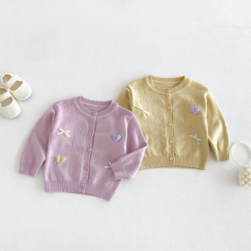New Arrival Spring and Autumn Infant Baby Kids Girls Butterfly-bows Pattern Long Sleeves Knitted Cardigan Wholesale New Arrival Spring and Autumn Infant Baby Kids Girls Butterfly-bows Pattern Long Sleeves Knitted Cardigan Wholesale