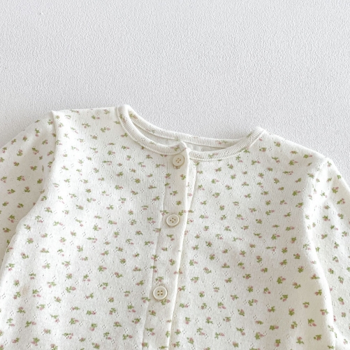 Autumn Infant Baby Kids Girls Long Sleeves Floral Lace Trim Top and Pants Cute Clothing Sets Wholesale