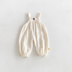 2026 Autumn Infant Baby Kids Unisex Sleeveless Heart Pattern Overalls Wholesale
