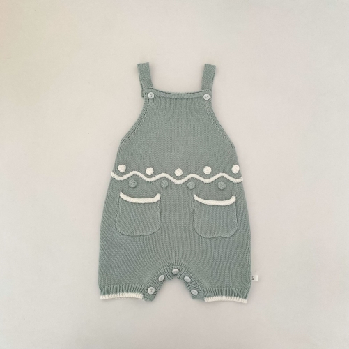 2026 Autumn Infant Baby Kids Unisex Sleeveless Knitted Overalls Wholesale
