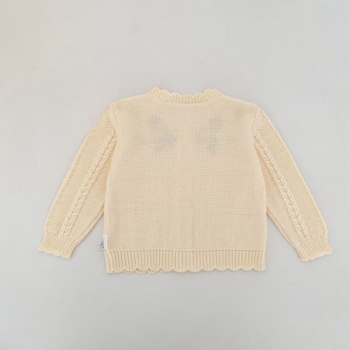 New Arrival Spring and Autumn Infant Baby Kids Girls Flower Embroidered Pattern Long Sleeves Knitted Cardigan Wholesale