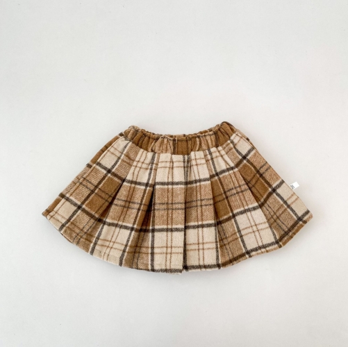 Infant Baby Kids Girls Preppy One Piece Plaid Skirt in Autumn and Spring Wholesale
