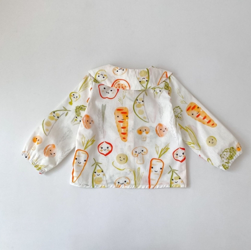 New Arrival Spring and Autumn Infant Baby Kids Girls Vegetable Cartoon Long Sleeves Shirt Wholesale