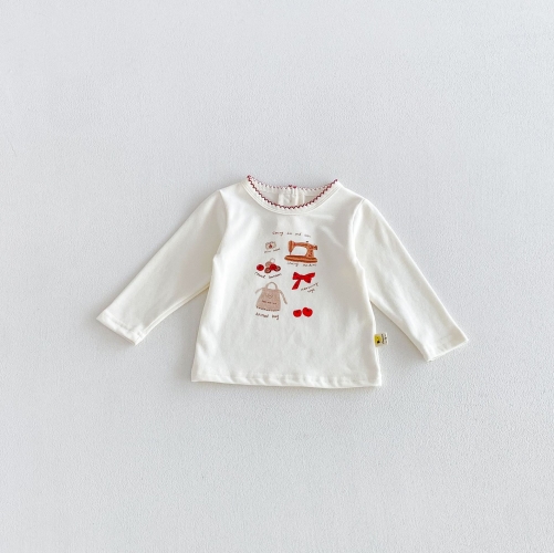 New Arrival Spring and Autumn Infant Baby Kids Girls Butterfly-bows Cartoon Pattern Long Sleeves Top Wholesale New Arrival Spring and Autumn Infant Baby Kids Girls Butterfly-bows Cartoon Pattern Long Sleeves Top Wholesale