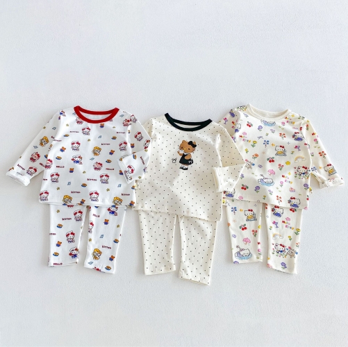 Autumn Infant Baby Kids Girls Long Sleeves Cartoon Pattern Top and Pants Clothing Sets Wholesale Autumn Infant Baby Kids Girls Long Sleeves Cartoon Pattern Top and Pants Clothing Sets Wholesale