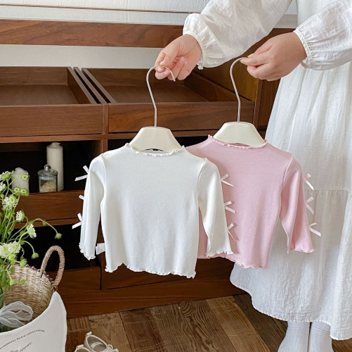 New Arrival Spring and Autumn Infant Baby Kids Girls Butterfly-bows Pattern Long Sleeves Top Wholesale New Arrival Spring and Autumn Infant Baby Kids Girls Butterfly-bows Pattern Long Sleeves Top Wholesale