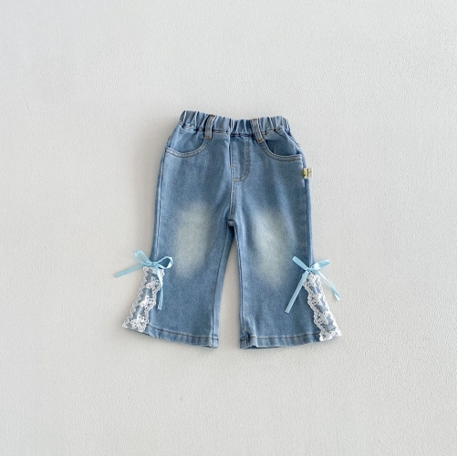 2026 Spring and Autumn New Arrival Baby Kids Girls Butterfly-bows Pattern Denim Jeans Wholesale 2026 Spring and Autumn New Arrival Baby Kids Girls Butterfly-bows Pattern Denim Jeans Wholesale