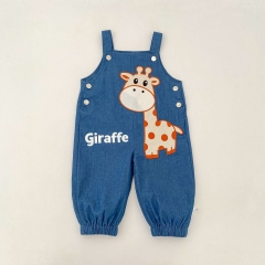 Spring and Autumn Infant Baby Kids Unisex Sleeveless One Piece Cartoon Pattern Overalls Wholesale