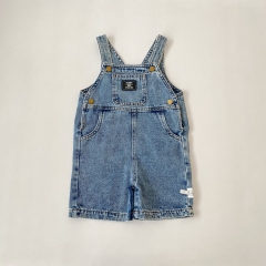 Spring and Autumn Infant Baby Kids Unisex Sleeveless One Piece Denim Overalls Wholesale