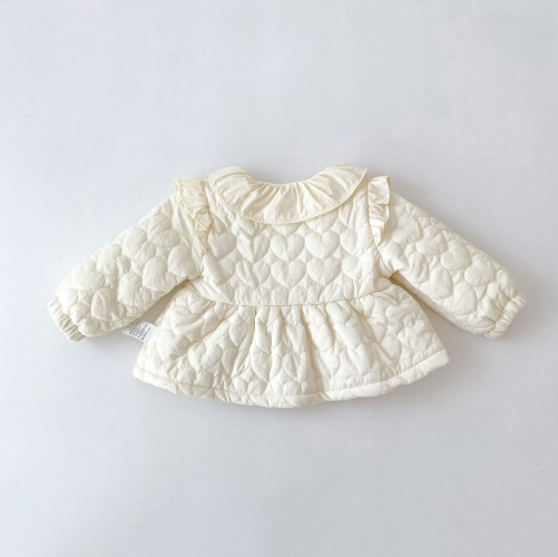 New Arrival Winter Infant Baby Kids Girls Hearts Pattern Cotton-Padded Warm Long Sleeves Coat Wholesale
