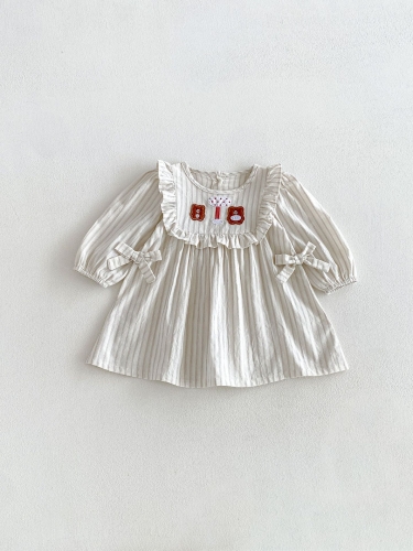 Spring and Autumn Infant Baby Girls Long Sleeves Teddy Bear Cartoon Pattern Dress Wholesale Spring and Autumn Infant Baby Girls Long Sleeves Teddy Bear Cartoon Pattern Dress Wholesale