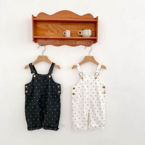 Spring and Autumn Infant Baby Unisex Sleeveless One Piece Denim Dots Pattern Overalls Wholesale Spring and Autumn Infant Baby Unisex Sleeveless One Piece Denim Dots Pattern Overalls Wholesale