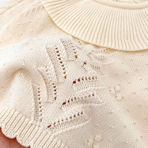 Autumn Infant Baby Kids Solid Color Long Sleeves Jacquard Sweater and Pants Knitted Clothing Sets Wholesale
