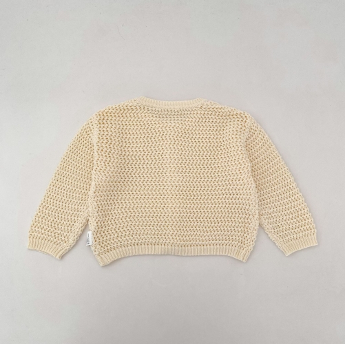 New Arrival Spring and Autumn Infant Baby Kids Girls Hollow-out Long Sleeves Knitted Cardigan Wholesale