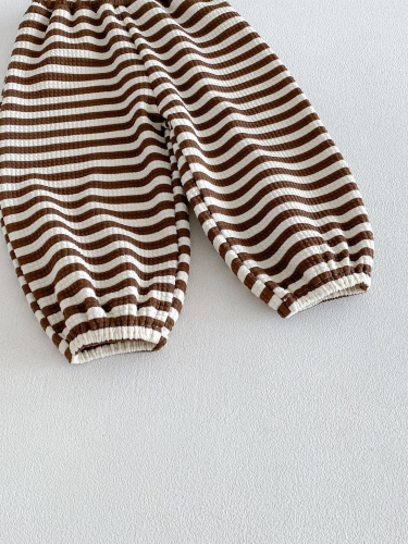 Autumn Infant Baby Kids Girls Long Sleeves Star Collar Pullover and Striped Pants Clothing Sets Wholesale