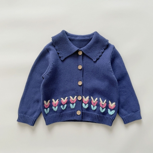 New Arrival Spring and Autumn Infant Baby Kids Girls Long Sleeves Flowers Pattern Knitted Cardigan Wholesale New Arrival Spring and Autumn Infant Baby Kids Girls Long Sleeves Flowers Pattern Knitted Cardigan Wholesale