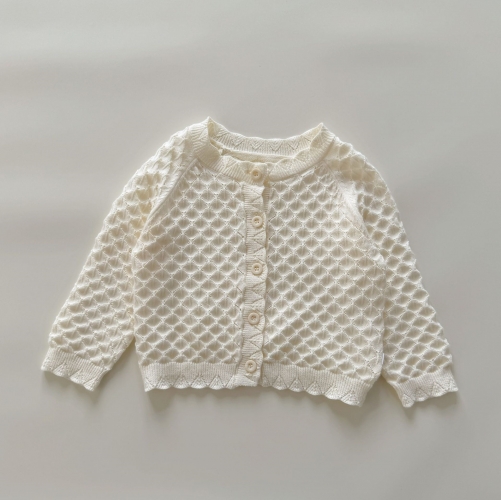 New Arrival Spring and Autumn Infant Baby Kids Girls Hollow-out Geometric Pattern Long Sleeves Knitted Cardigan Wholesale New Arrival Spring and Autumn Infant Baby Kids Girls Hollow-out Geometric Pattern Long Sleeves Knitted Cardigan Wholesale