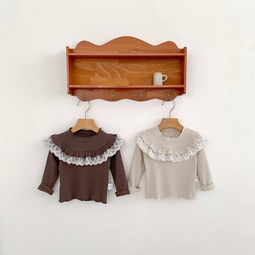 New Arrival Spring and Autumn Infant Baby Kids Girls Long Sleeves Knitted Lace Trim Top Wholesale New Arrival Spring and Autumn Infant Baby Kids Girls Long Sleeves Knitted Lace Trim Top Wholesale