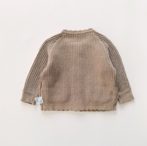 New Arrival Winter and Autumn Infant Baby Kids Girls Jacquard Pattern Long Sleeves Knitted Cardigan Wholesale