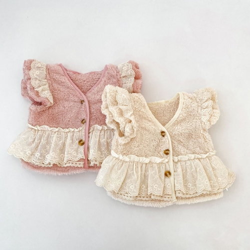 New Arrival Winter and Autumn Infant Baby Kids Girls Fly Sleeves Fluffy Vest Wholesale New Arrival Winter and Autumn Infant Baby Kids Girls Fly Sleeves Fluffy Vest Wholesale