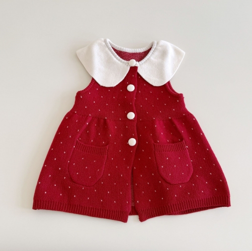 New Arrival Spring and Autumn Infant Baby Kids Girls Sleeveless Knitted Dress Wholesale New Arrival Spring and Autumn Infant Baby Kids Girls Sleeveless Knitted Dress Wholesale