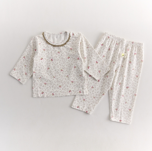 Autumn Infant Baby Kids Long Sleeves Floral Pattern Top and Pants Pajamas Clothing Sets Wholesale Autumn Infant Baby Kids Long Sleeves Floral Pattern Top and Pants Pajamas Clothing Sets Wholesale
