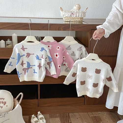 New Arrival Spring and Autumn Infant Baby Kids Girls Long Sleeves Knitted Top Wholesale